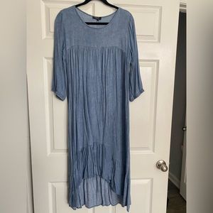 Denim High Low Peasant Roolee MOM Dress